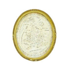 18TH CENTURY NEEDLEWORK SAMPLER MAP OF ENGLAND