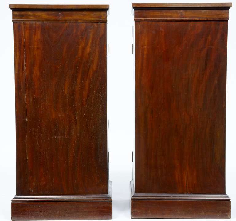 Pair Of 19th Century Mahogany Antique Inlaid Pedestals 2