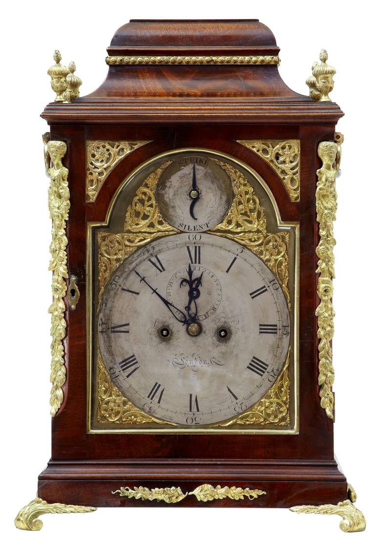 Stunning clock by renowned maker James Taylor circa 1780. 

Featuring roman hours, arabic minutes, central date feature, eight day duration, fully engraved back plate, single bell, silvered dial and strike silent ring. 

Engraved on dial. No key