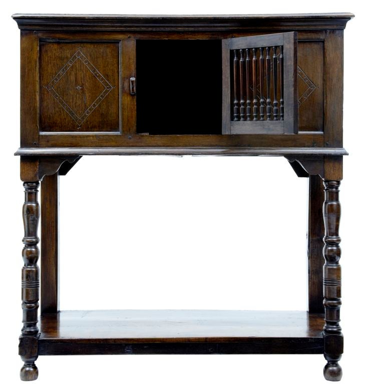 Late 17th Century English Oak Food Cupboard