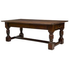 18th Century and Later Substantial English Oak Refectory Dining Table