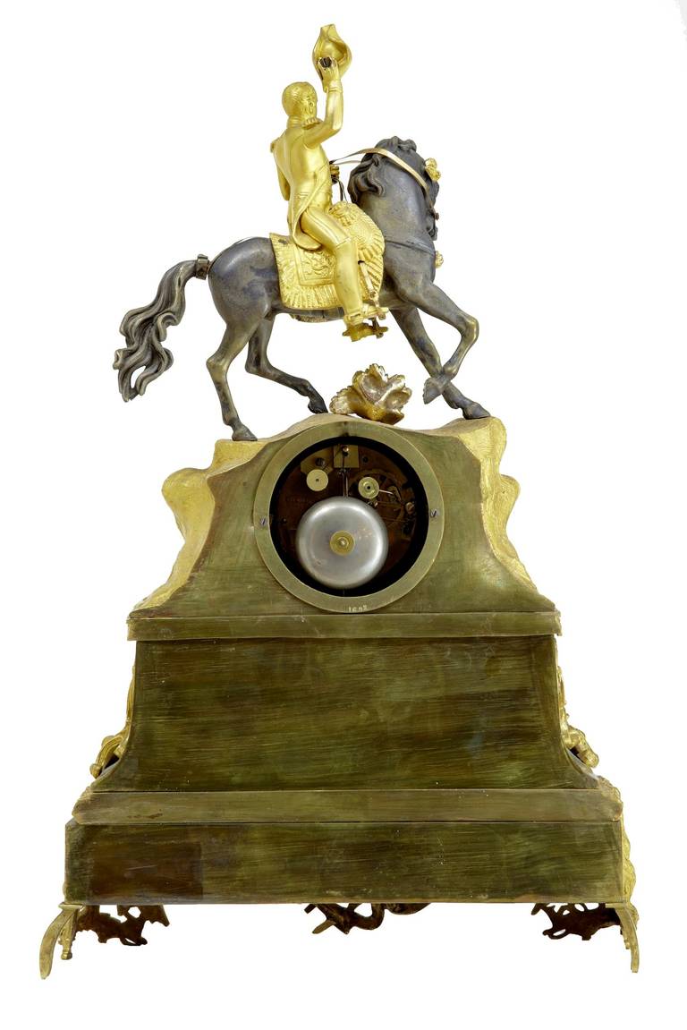 19th Century French Gilt Ormolu Napoleon Mantel Clock 1