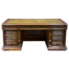 19th Century Pugin Style Mahogany Desk