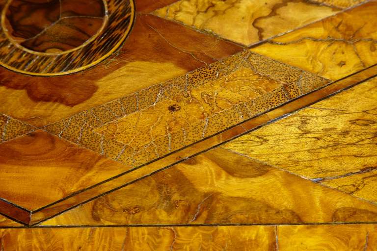 Inlay Rare Regency Calamander and Specimen Wood Sofa Table