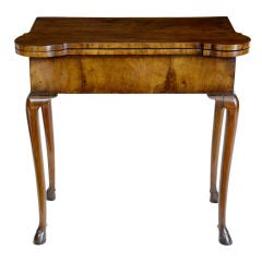 Antique 19th Century Walnut Card Table 2 Drawer