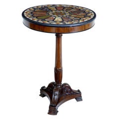 19th Century Mahogany Table With Specimen Marble Top 19th Century Mahogany Table With Specimen Marble Top