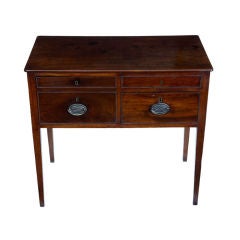 Antique 19th Century Mahogany Side Table With 2 Drawers