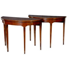 Pair Of Mahogany Console Tables Boxwood Inlaid