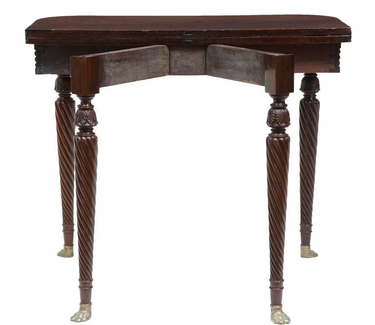 English Regency Early 19th Century Carved Rosewood Card Table