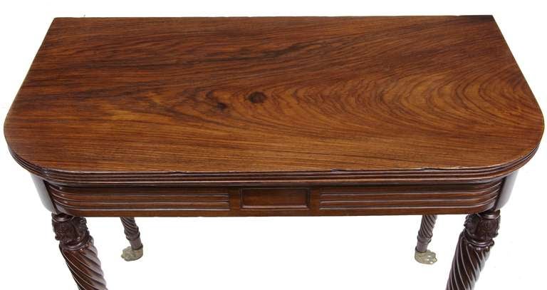 Regency Early 19th Century Carved Rosewood Card Table 1