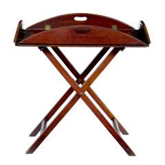 Antique 19th Century Dropside Butlers Tray On Stand Circa 1820