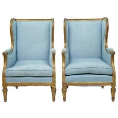 Pair of 19th Century Carved Giltwood French Armchairs