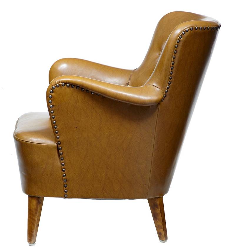 Art Deco 20th Century Leather Club Armchair