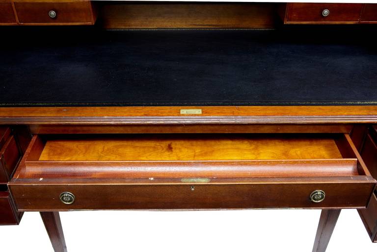 Swedish Large 1920s Mahogany Roll Top Desk Writing Table