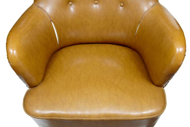 Woodwork 20th Century Leather Club Armchair