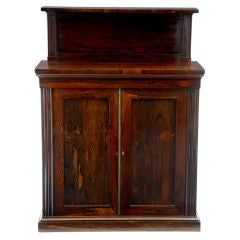 Antique Small Regency Rosewood Chiffonier Cabinet With Up Stand