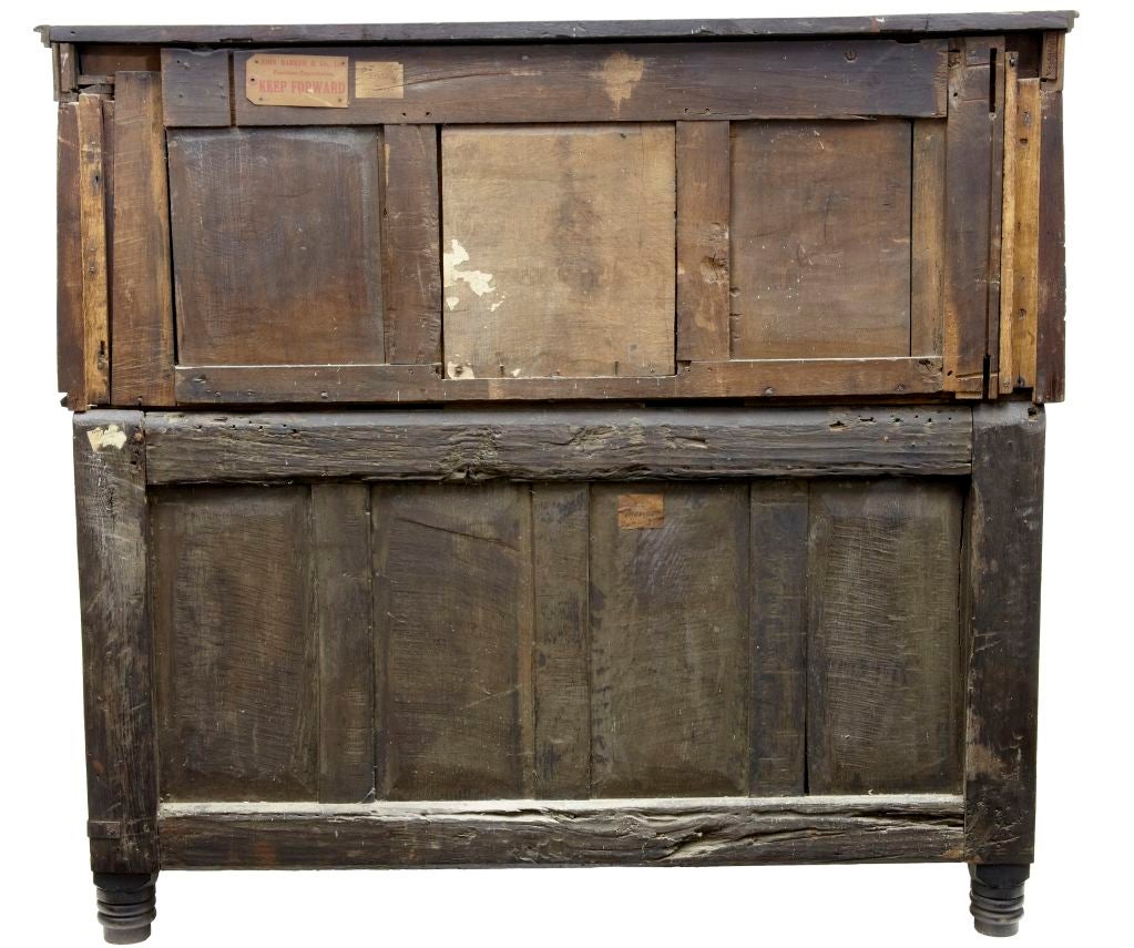 Early Victorian Oak Court Cupboard 17th Century Carving 5