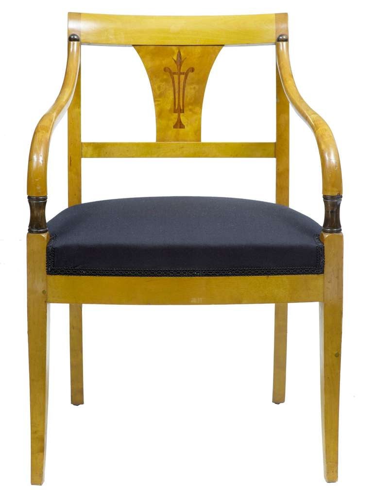 Art Deco Rare set of 10 art deco Swedish birch armchairs