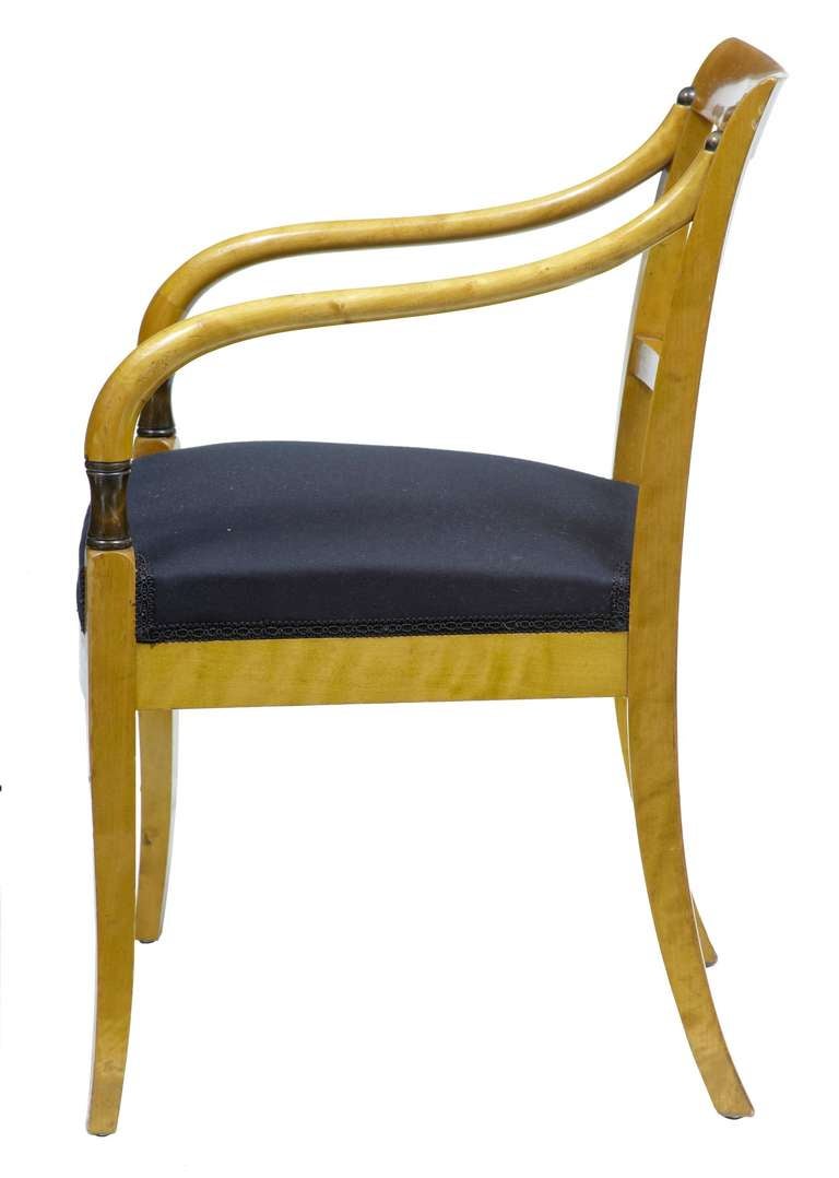 Inlay Rare set of 10 art deco Swedish birch armchairs