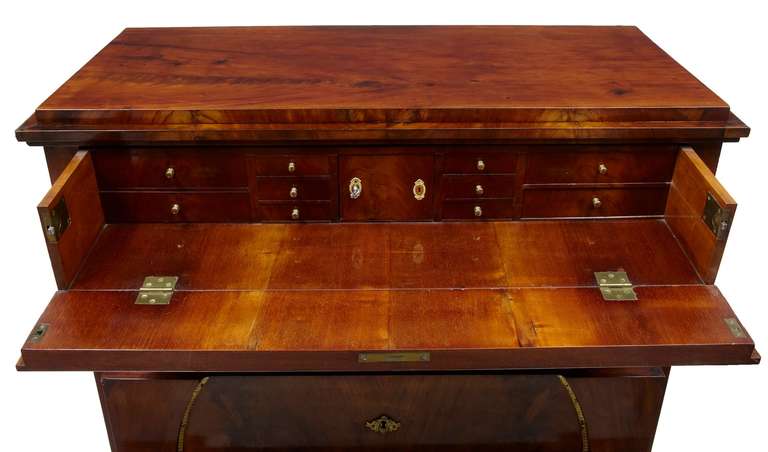 Early 19th Century Swedish Mahogany Secretaire Chest of Drawers In Excellent Condition In Debenham, Suffolk