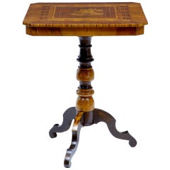 Late 19th Century Italian Walnut Sorrento Occasional Table