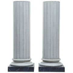 Pair of Late 19th Century Painted Pine Column Pedestals