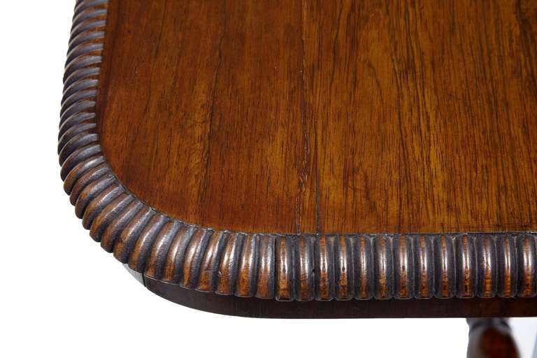 Hand-Carved 19th Century Regency Rosewood Writing Library Table