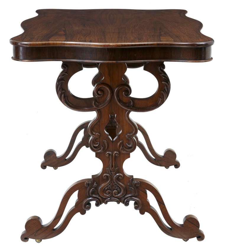 19th Century Early Victorian Rosewood Writing Library Table