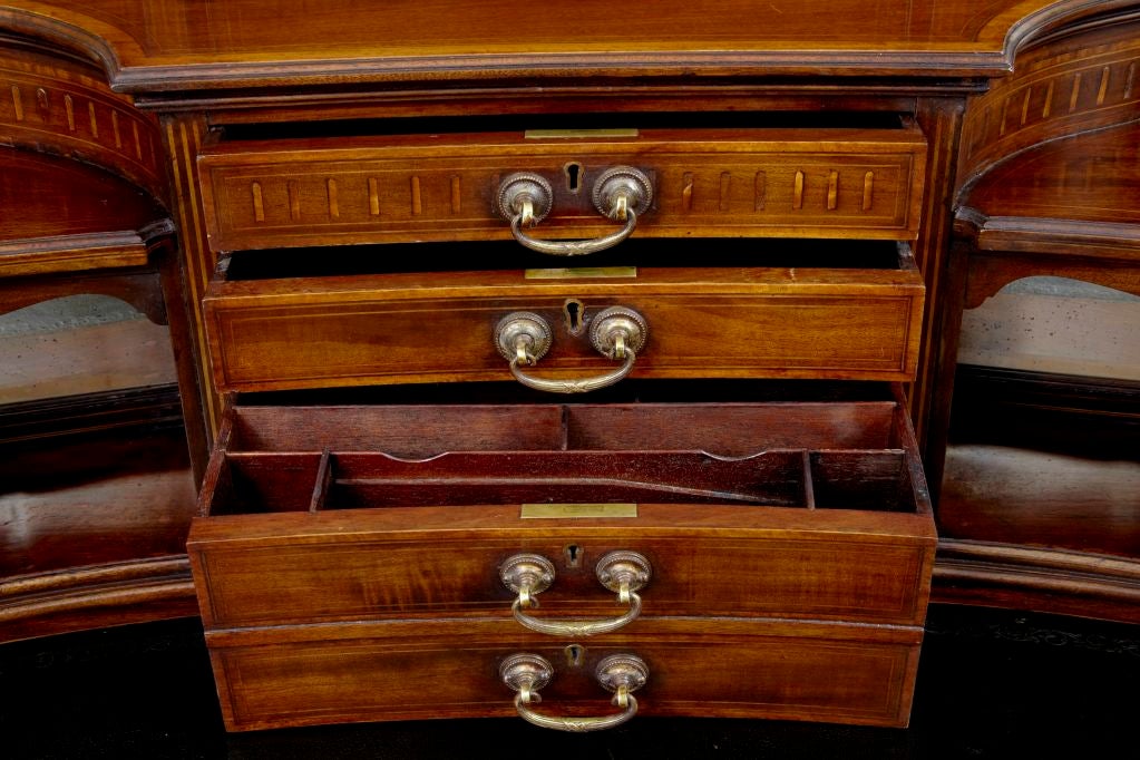 19th Century 19TH CENTURY MAHOGANY KIDNEY SHAPED DESK CIRCA 1890