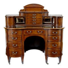 19TH CENTURY MAHOGANY KIDNEY SHAPED DESK CIRCA 1890