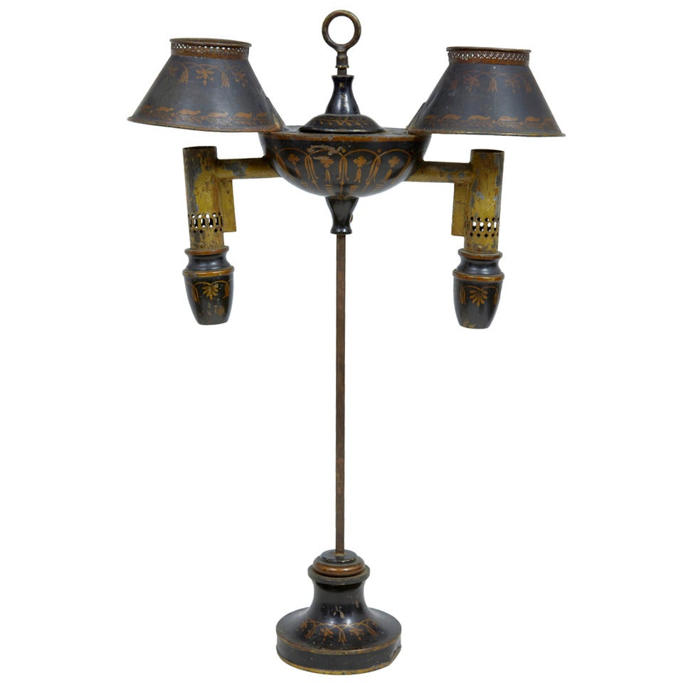 Early 20th Century Swedish Toleware Lamp