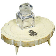 Early 19th Century Regency Ivory Ink Stand