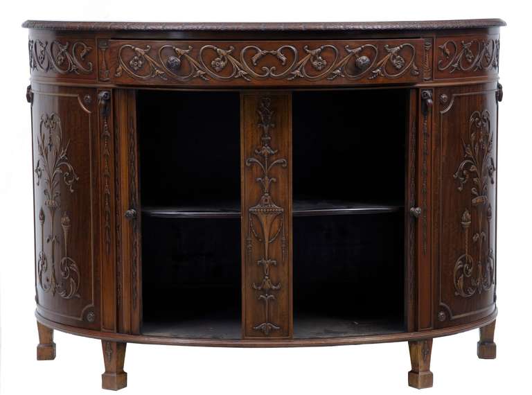 Mahogany Adams Inspired Demi Lune Commode Sideboard