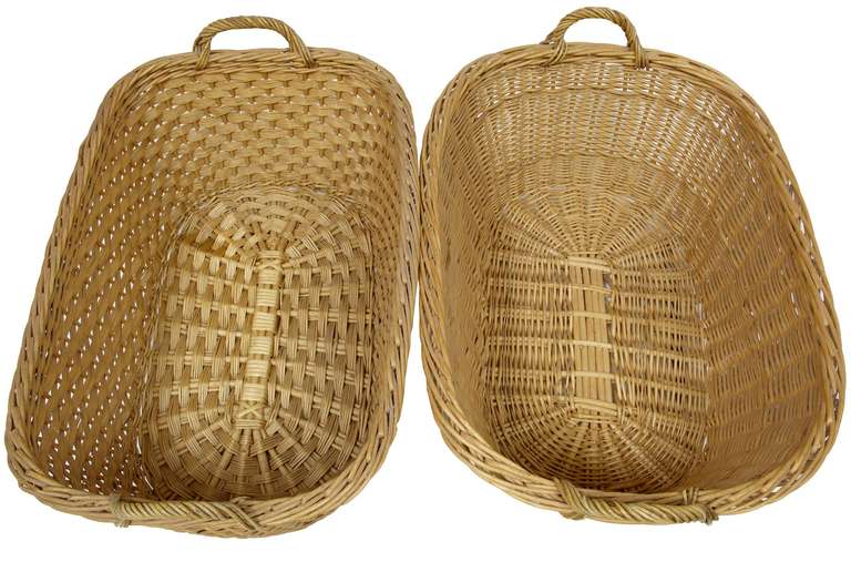 Here We Have 2 Similar Large Woven Baskets That Have Multiple Uses, Such As Laundry/log Bin Even A Pet Basket. 

Early 20th Century Swedish Examples In Good Condition.