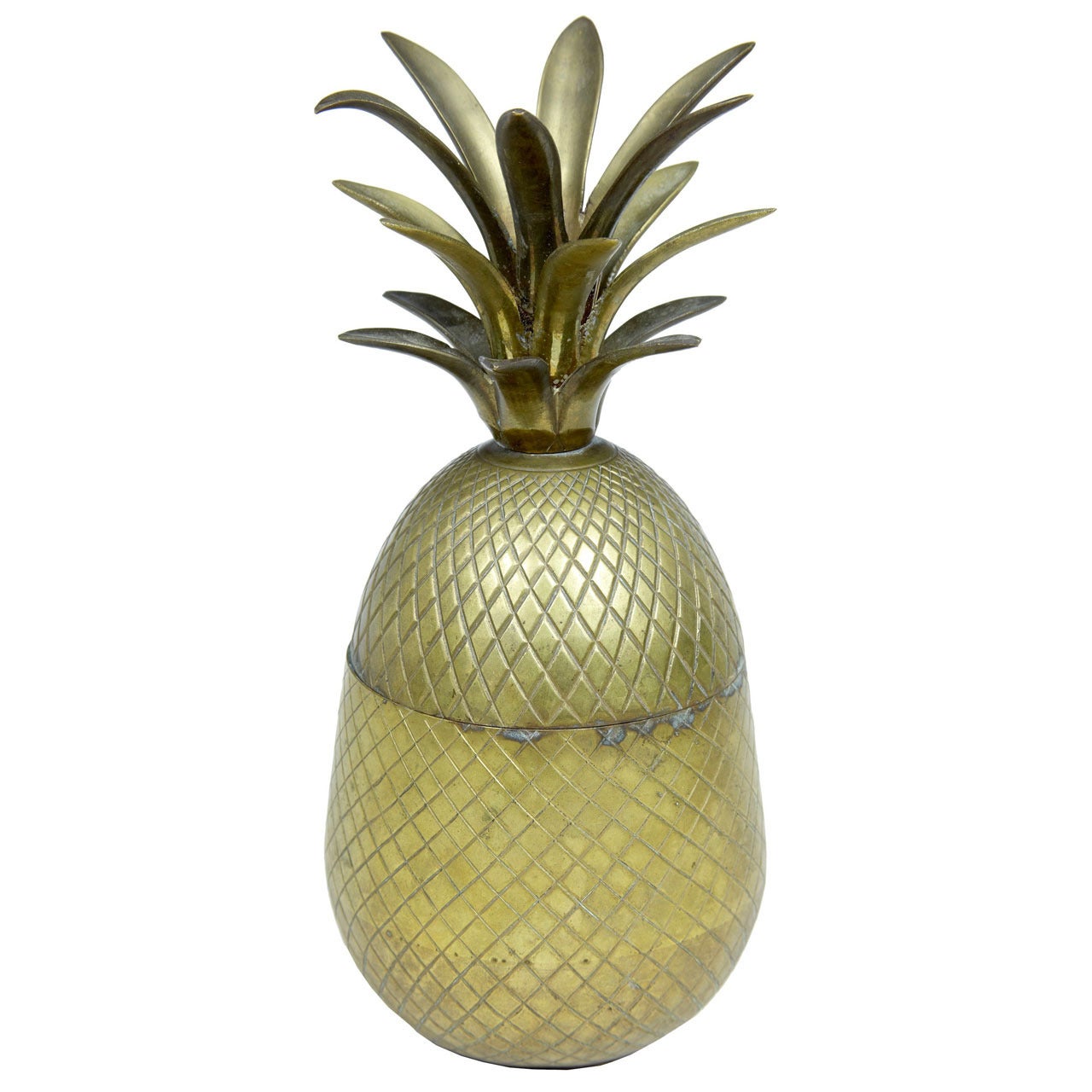 Early 20th Century Chiselled Brass and Gilt Pineapple Box Caddy at 1stDibs