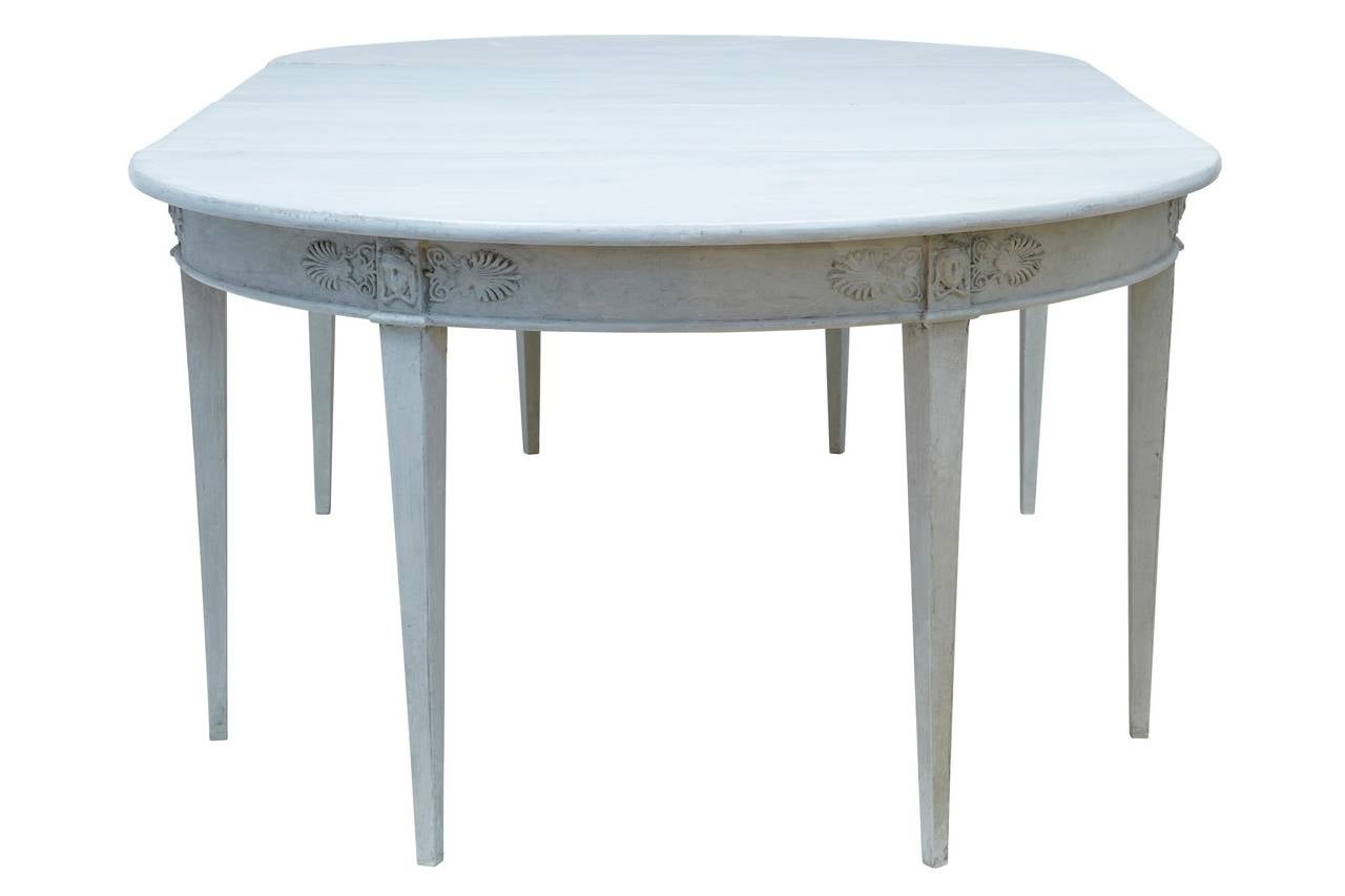 Gustavian 19th Century And Later Massive Extending Swedish Painted Dining Table
