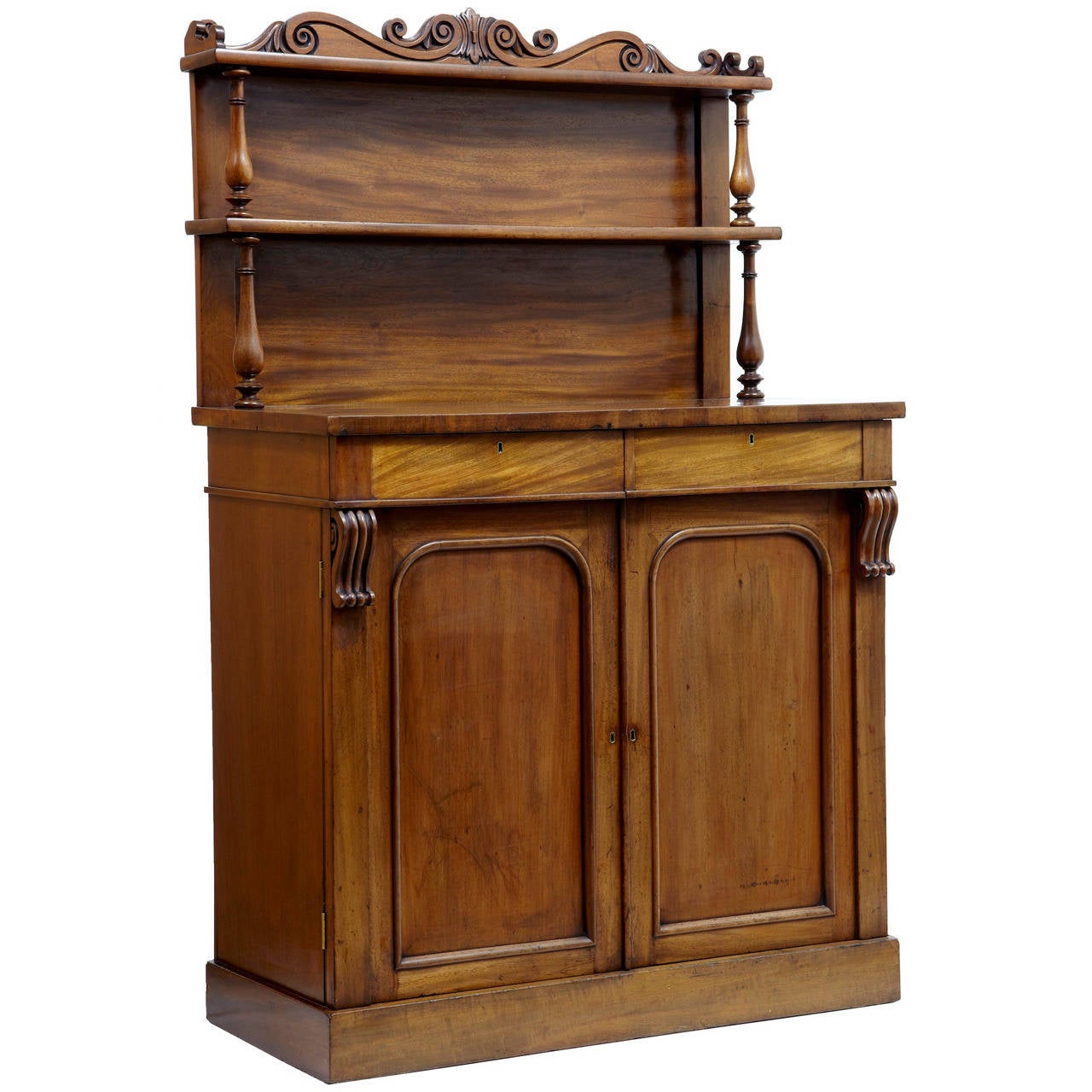 Early Victorian French Mahogany Chiffionier Sideboard For Sale at 1stdibs