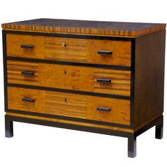 20th Century Birch And Ebonised Art Deco Chest Of Drawers