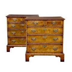 A Pair Of Walnut Chest Of Drawers