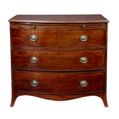 19th Century Mahogany Bow Front Chest Of Drawers