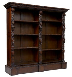 19th Century Antique Carved Oak Bookcase