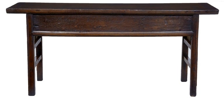 19th Century Antique Elm Dresser Base With 4 Drawers