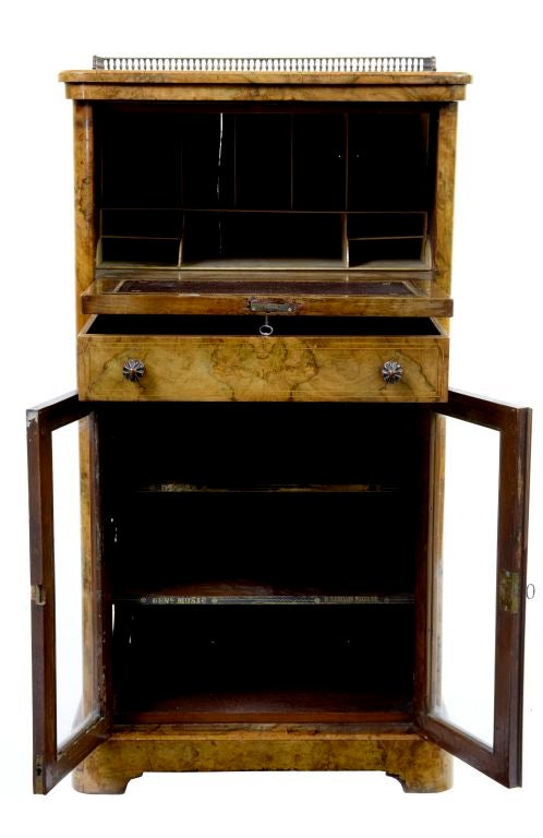 19th Century Walnut Music Cabinet Circa 1860