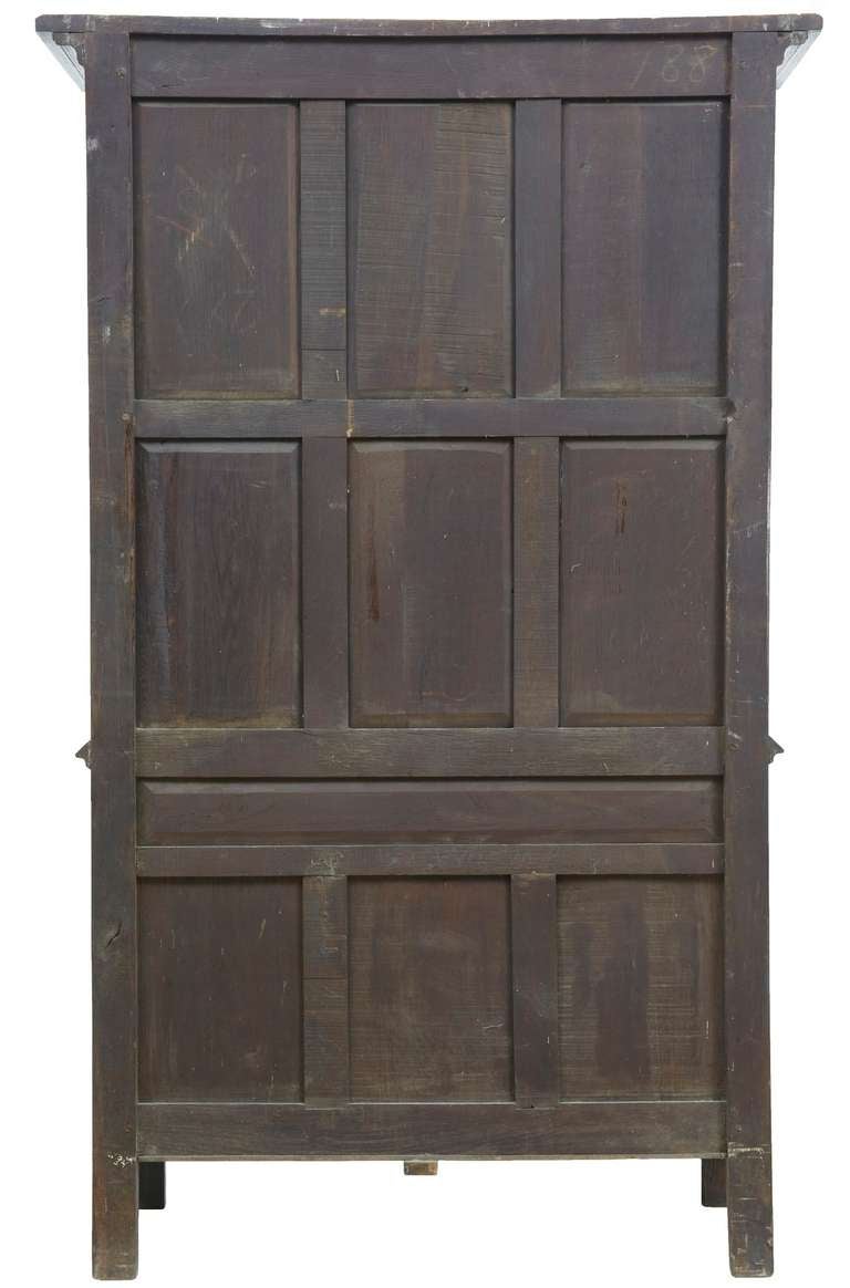 19th Century Carved Oak Gothic Revival Cupboard Cabinet In Excellent Condition In Debenham, Suffolk
