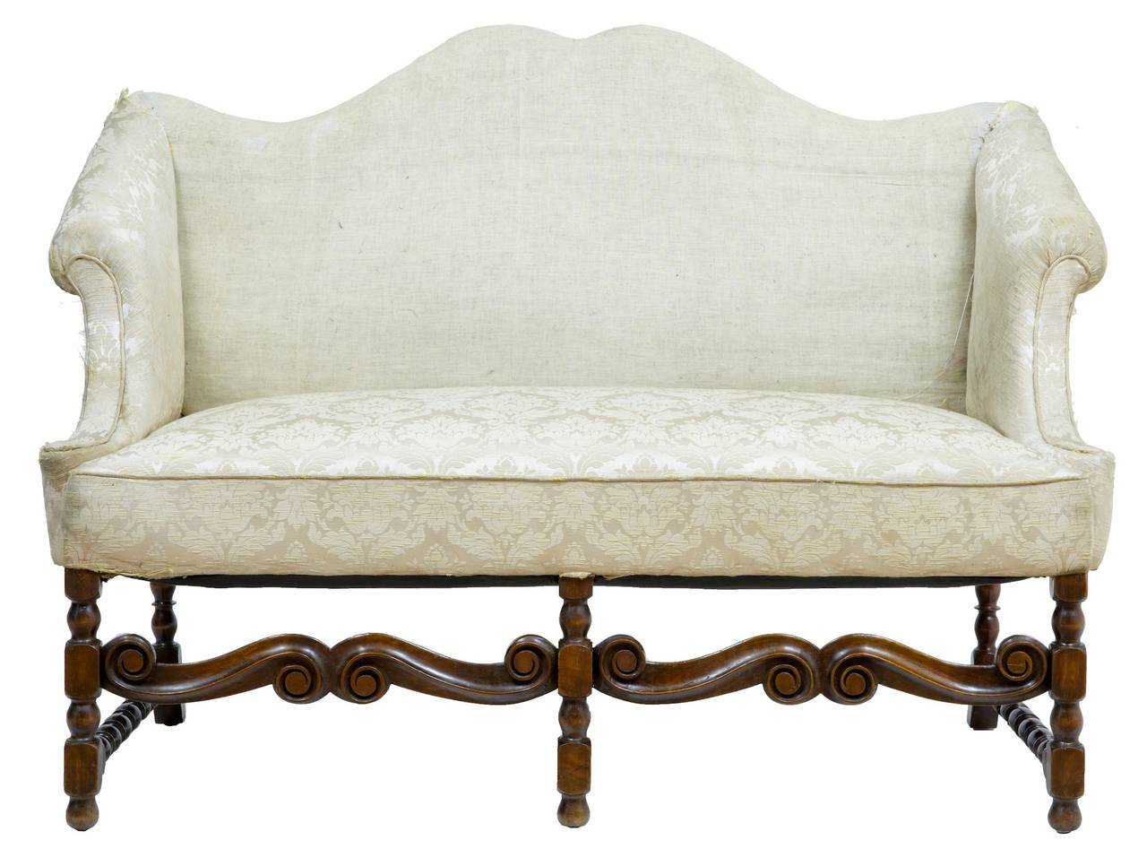 19th Century Carved Walnut Sofa In The 17th Century Style