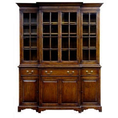 20th Century Oak Panelled Breakfront Bookcase