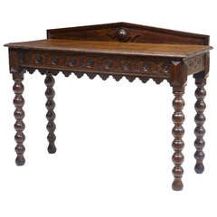 19th Century Bobbin Turn Gothic Oak Side Table