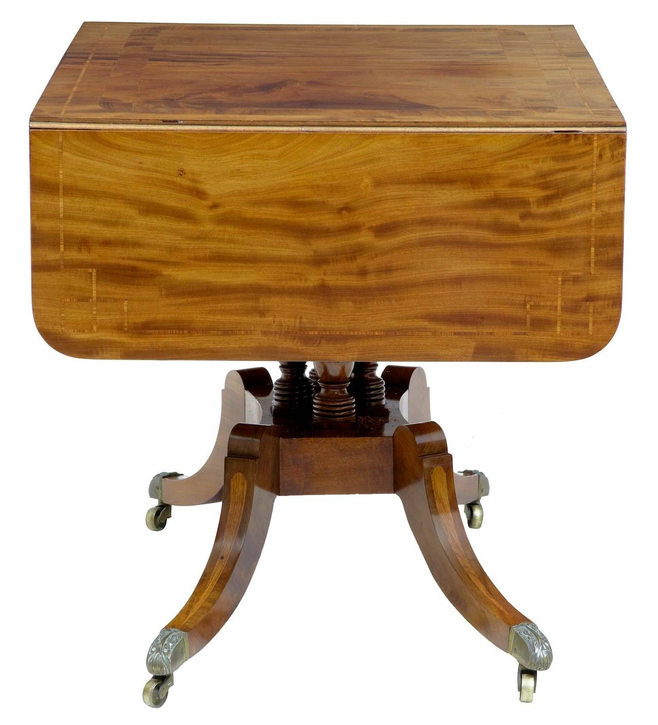 Woodwork 19th Century William IV Inlaid Mahogany Sofa Table
