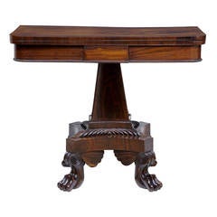 19th Century Regency Carved Rosewood Card Games Table