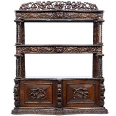 19th Century Profusely Carved Victorian Oak Buffet